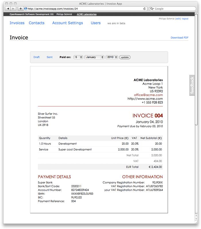 Invoice App